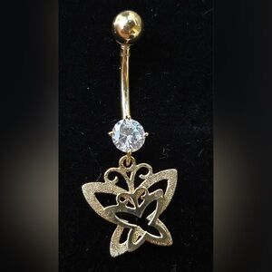 ISO gold butterfly belly ring